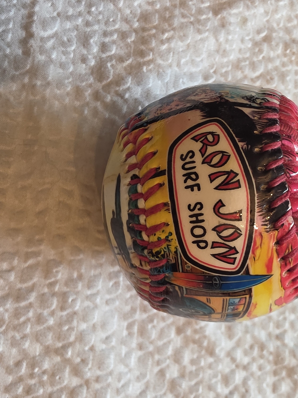 Ron Jon Surf Shop Decorative Baseball - Pink & Yellow Beach
